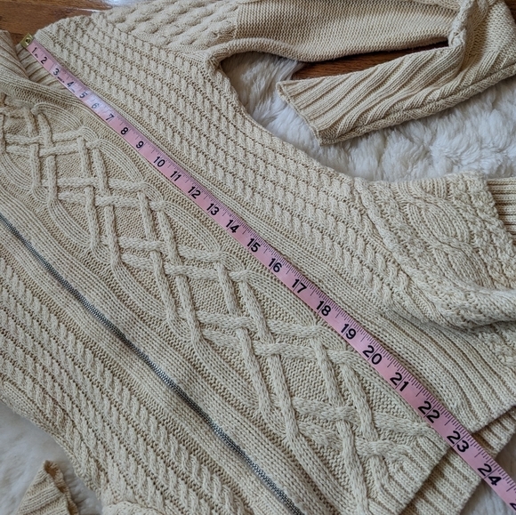 Bcbgmaxazria knit zippered cardigan sweater zanzi cream xs - Picture 13 of 14